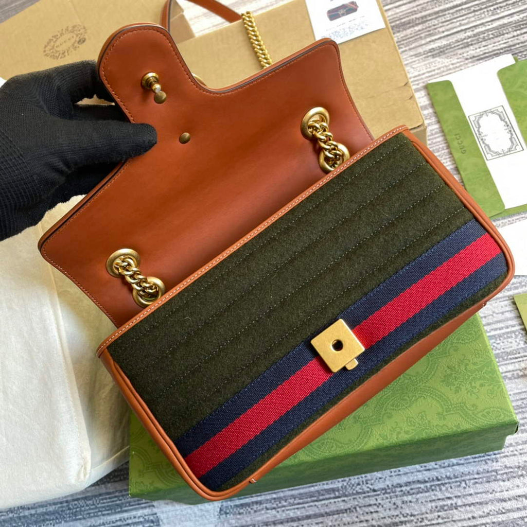 Gucci GG 443497 Marmont small shoulder handbag brown