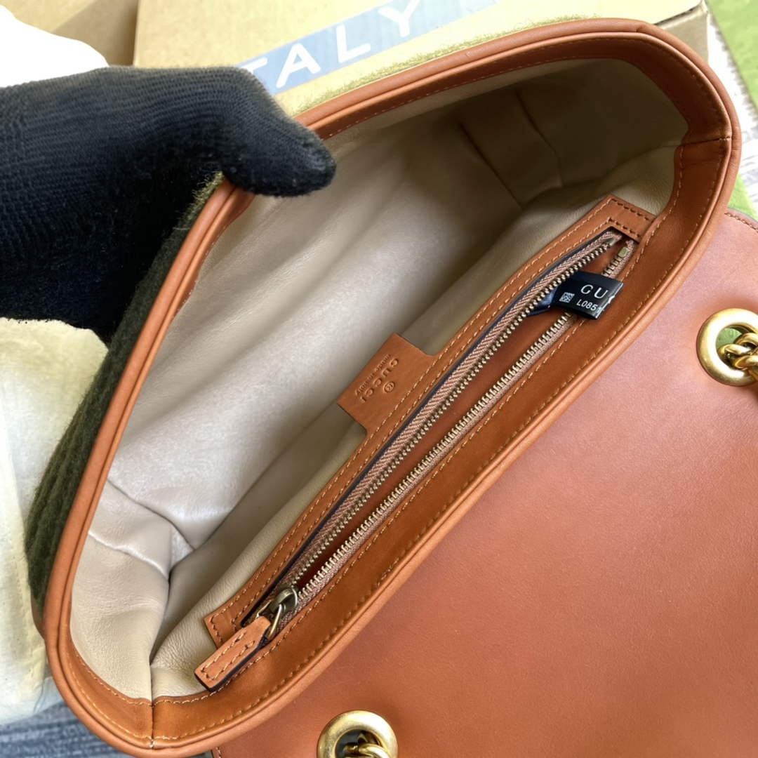 Gucci GG 443497 Marmont small shoulder handbag brown