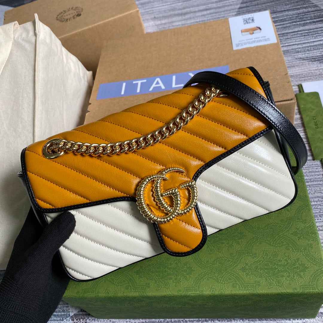 Gucci GG 443497 Marmont small shoulder handbag yellow