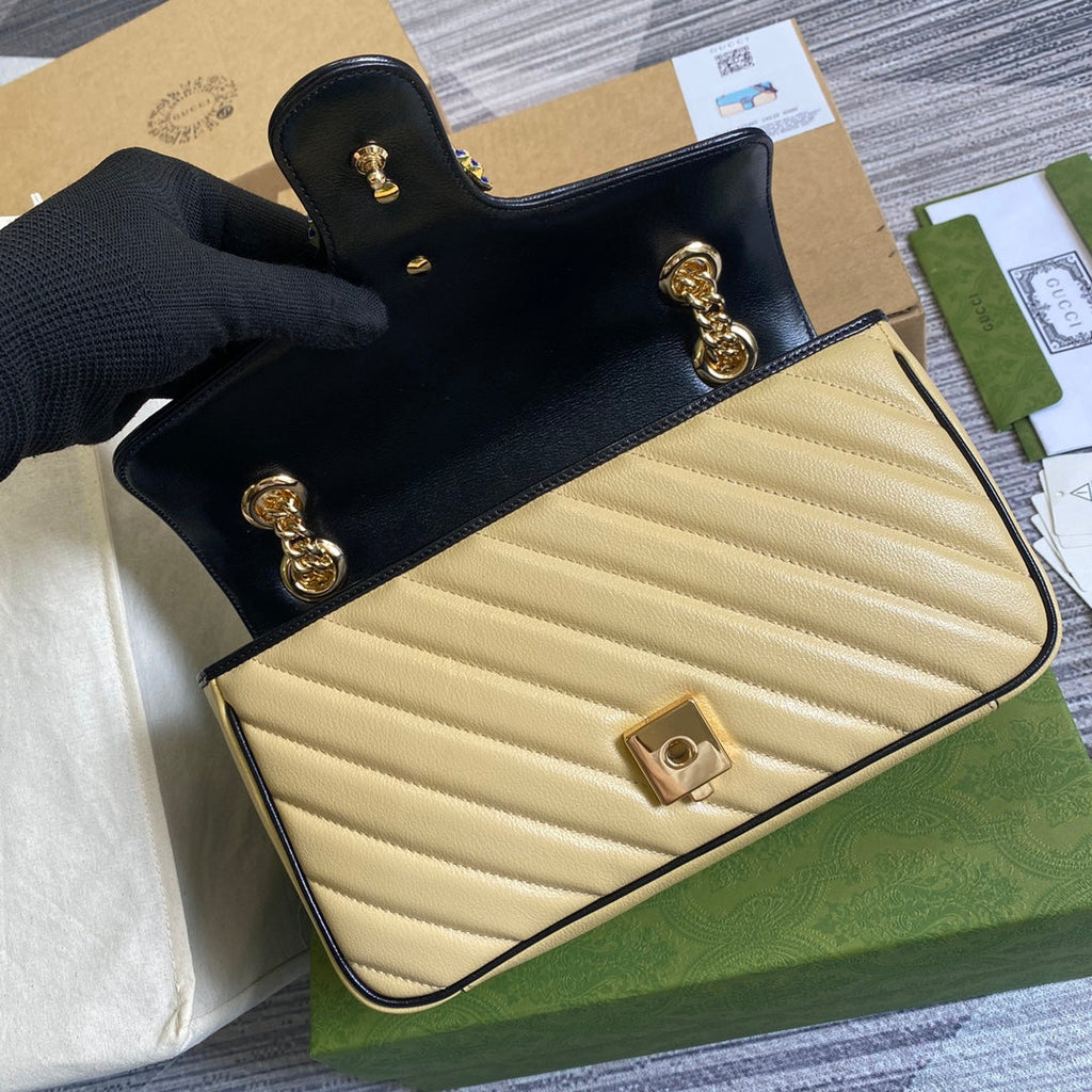 Gucci GG 443497 Marmont small shoulder handbag blue