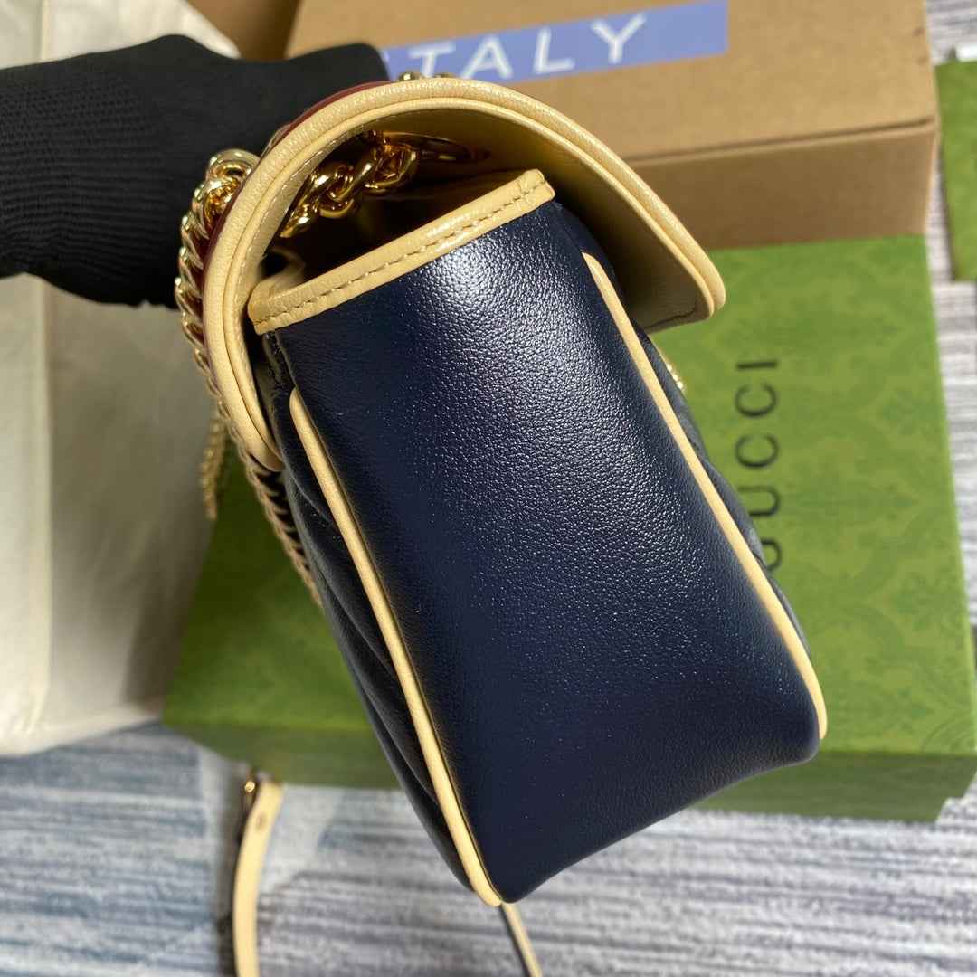 Gucci GG 443497 Marmont small shoulder handbag blue red