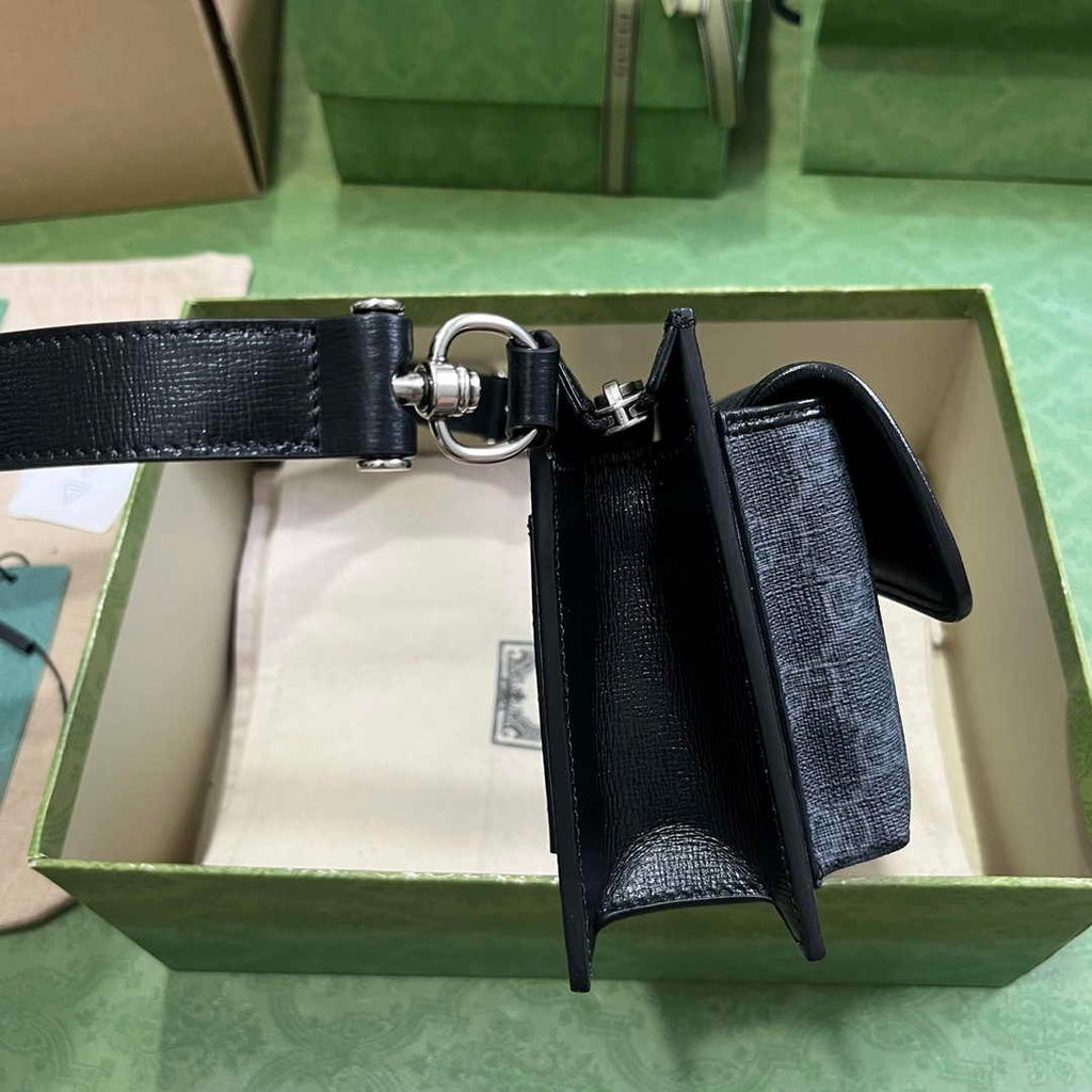 Gucci GG belt bag 746300 with Interlocking G in black Supreme