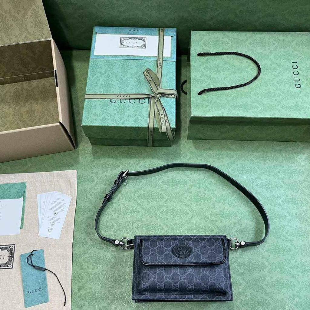 Gucci GG belt bag 746300 with Interlocking G in black Supreme