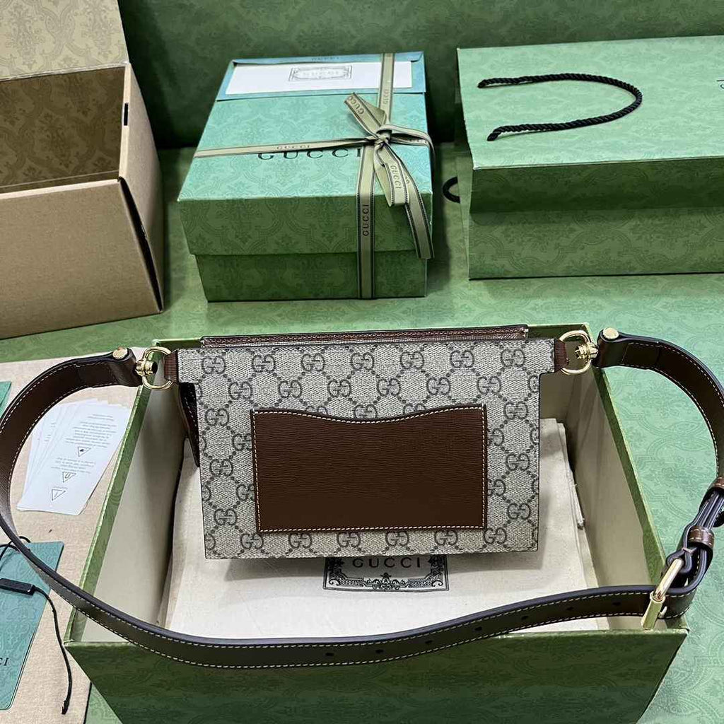 Gucci GG belt bag 746300 with Interlocking G in brown Supreme