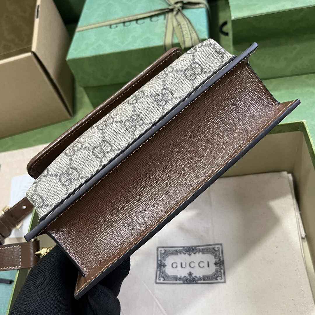 Gucci GG belt bag 746300 with Interlocking G in brown Supreme