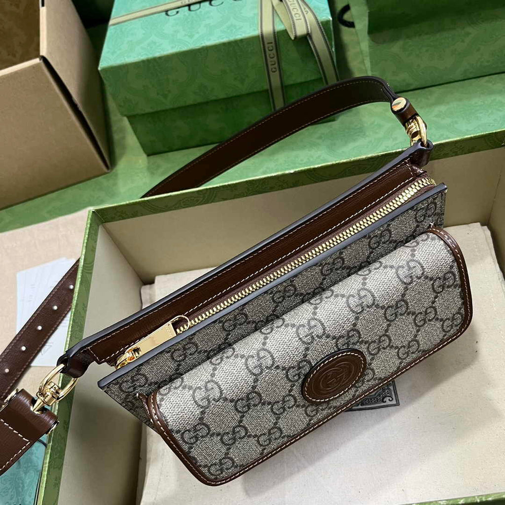 Gucci GG belt bag 746300 with Interlocking G in brown Supreme