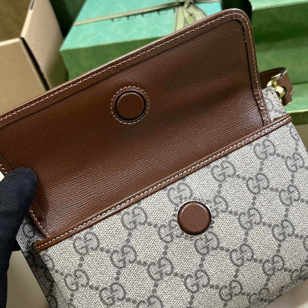 Gucci GG belt bag 746300 with Interlocking G in brown Supreme