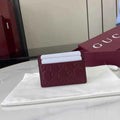 Gucci GG Emblem card case 847204 rosso ancora red gg leather