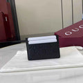 Gucci GG Emblem card case 847204 black gg leather