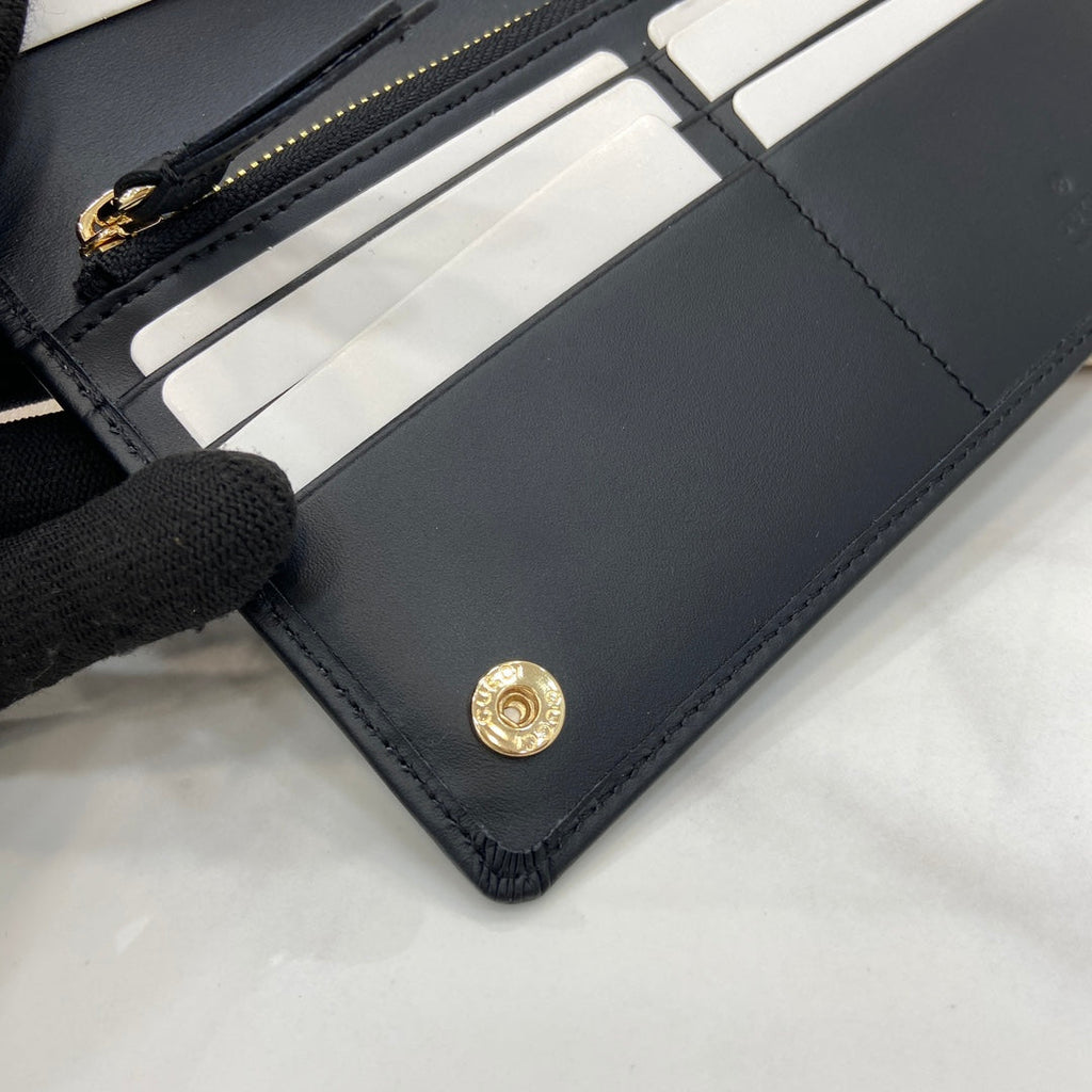 Gucci GG Emblem continental wallet 821802 black leather