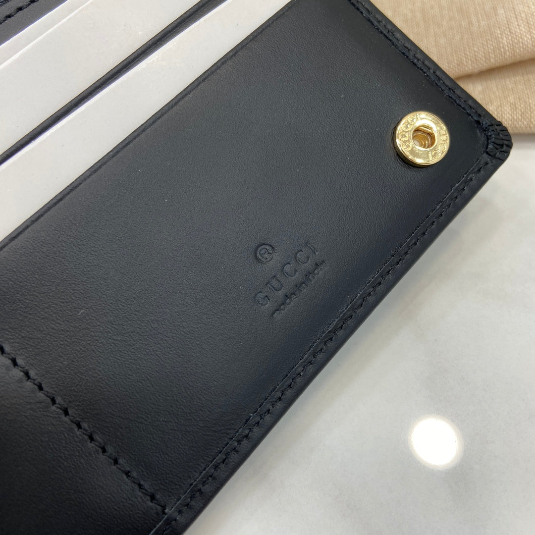 Gucci GG Emblem continental wallet 821802 black leather
