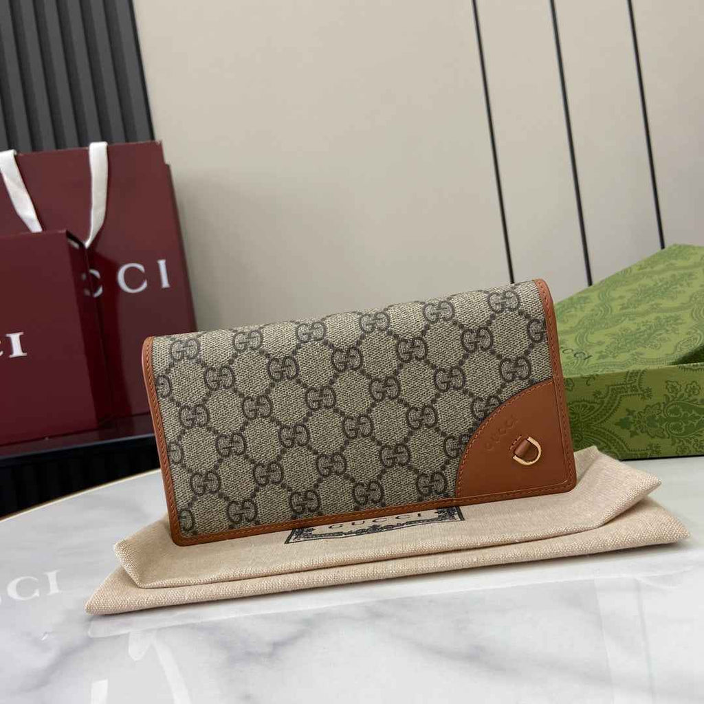 Gucci GG Emblem continental wallet 821802 brown leather