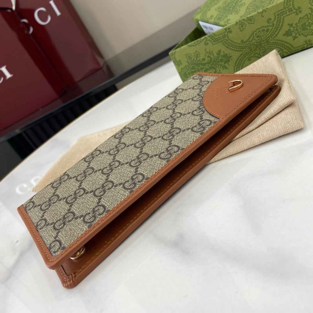 Gucci GG Emblem continental wallet 821802 brown leather