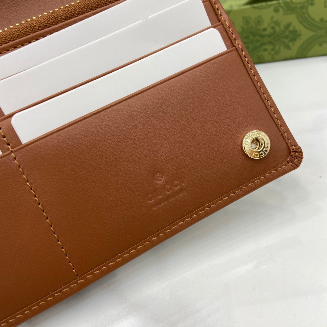 Gucci GG Emblem continental wallet 821802 brown leather