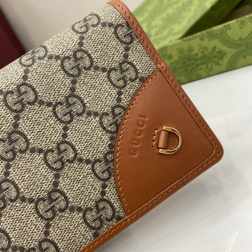 Gucci GG Emblem continental wallet 821802 brown leather