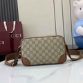 Gucci GG Emblem embossed super mini bag, 821216 in beige fabric