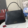 Gucci GG Emblem large shoulder bag ‎815217 in black leather