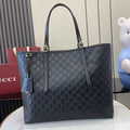 Gucci GG Emblem large tote bag 847455 in Black GG leather