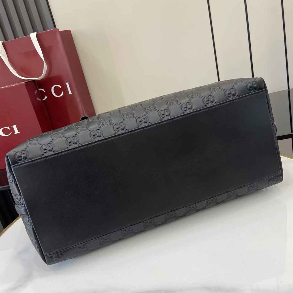 Gucci GG Emblem large tote bag 847455 in Black GG leather