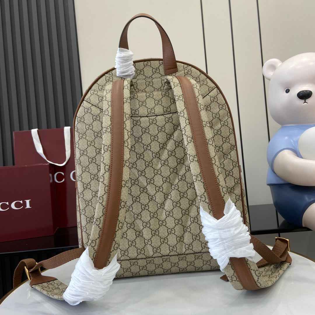 Gucci GG Emblem medium backpack ‎821159 in beige and dark