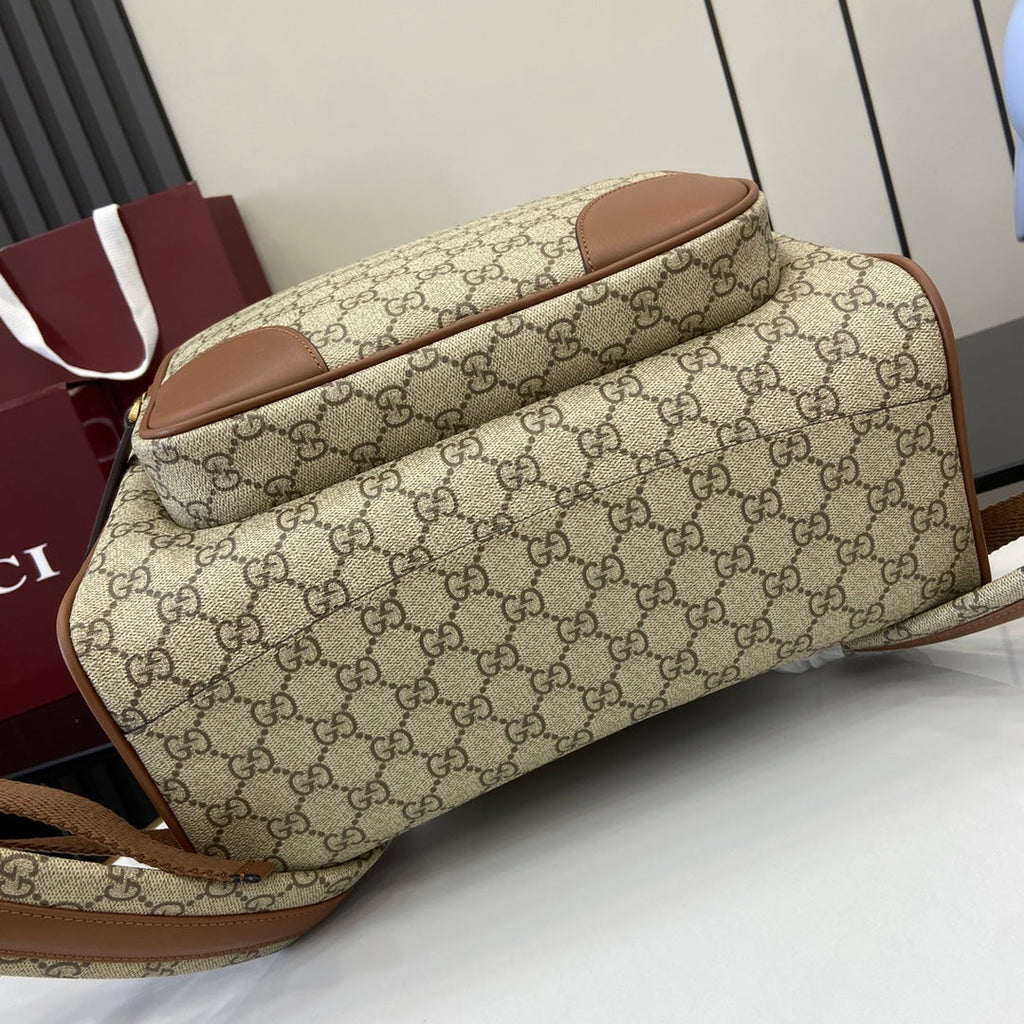 Gucci GG Emblem medium backpack ‎821159 in beige and dark