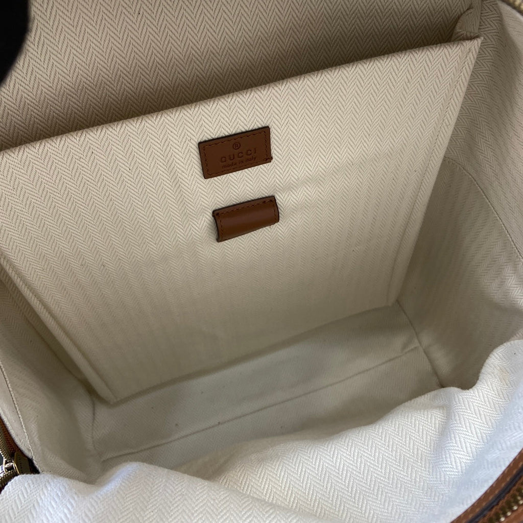 Gucci GG Emblem medium backpack ‎821159 in beige and dark