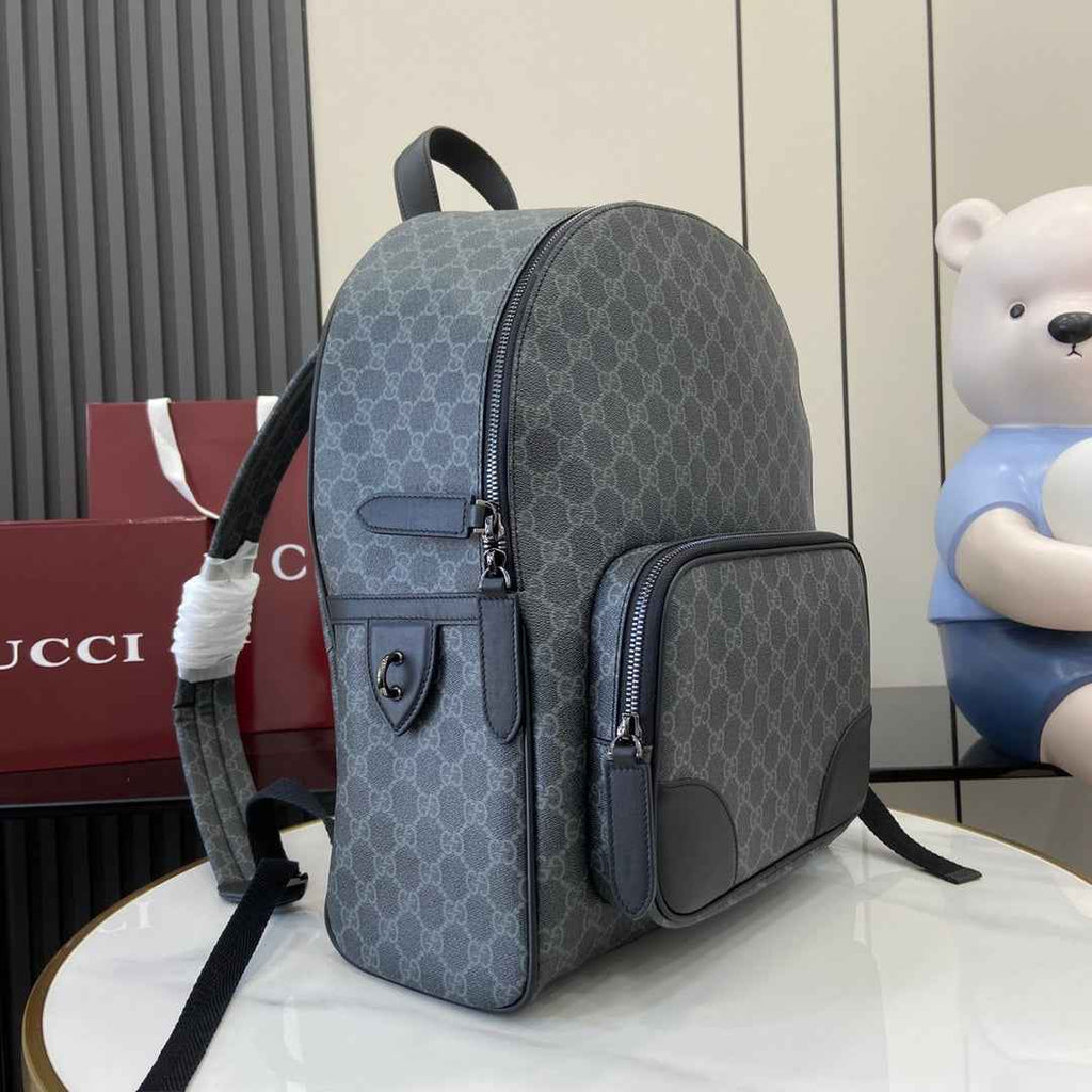 Gucci GG Emblem medium backpack ‎821159 in black fabric