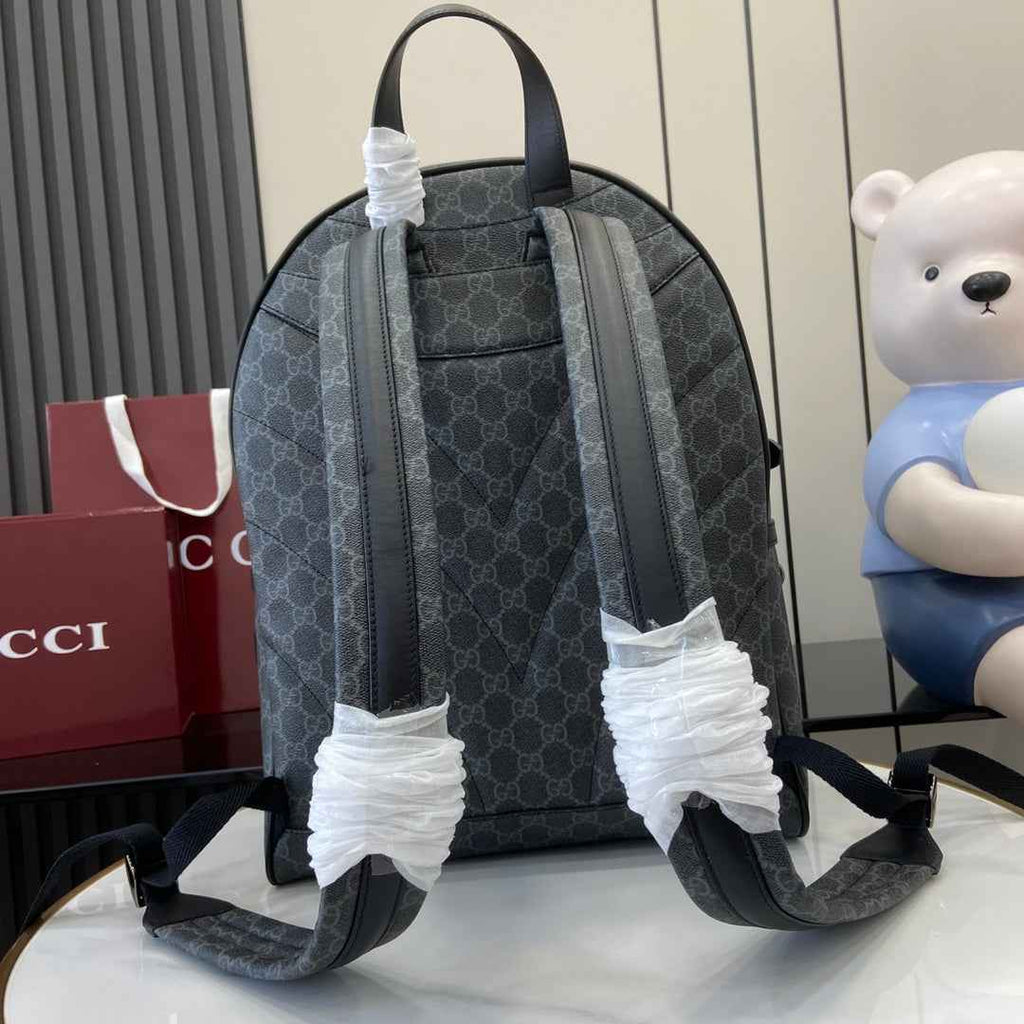 Gucci GG Emblem medium backpack ‎821159 in black fabric