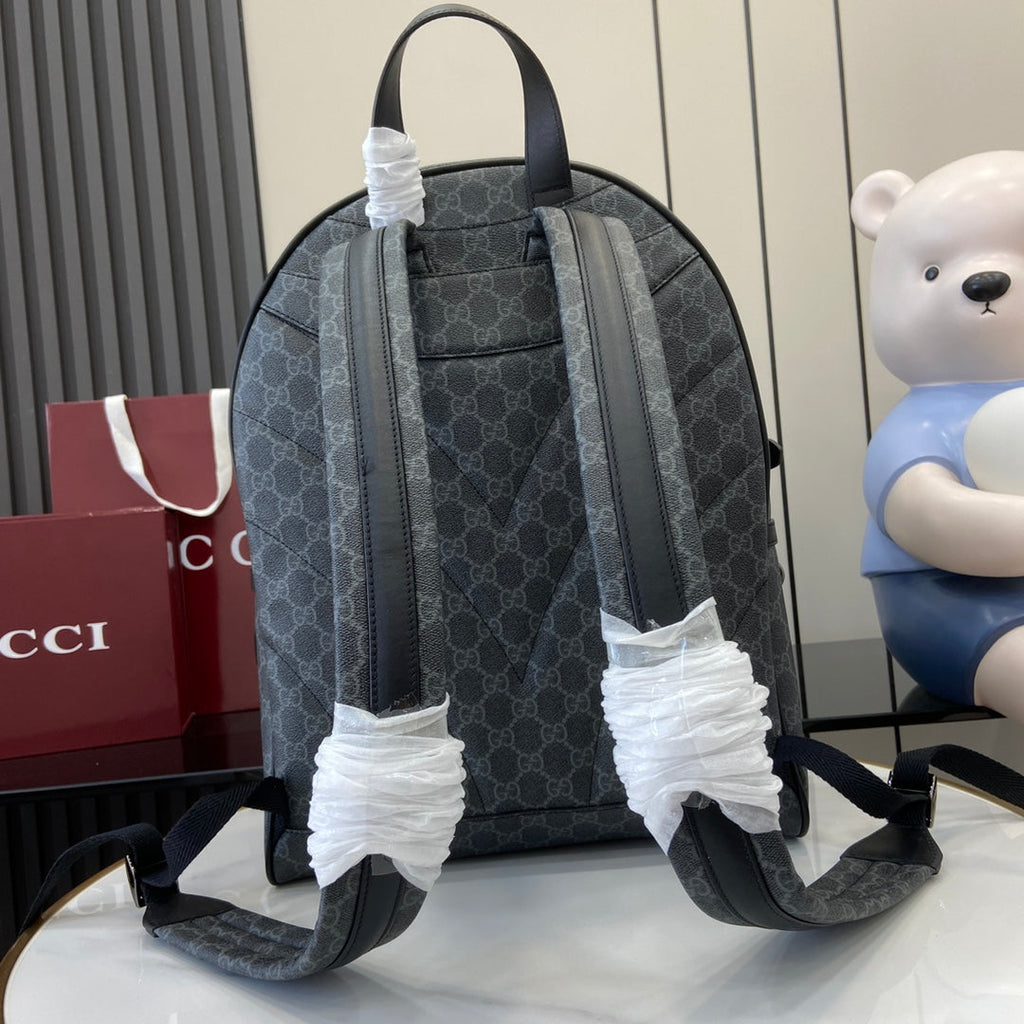 Gucci GG Emblem medium backpack ‎821159 in black fabric