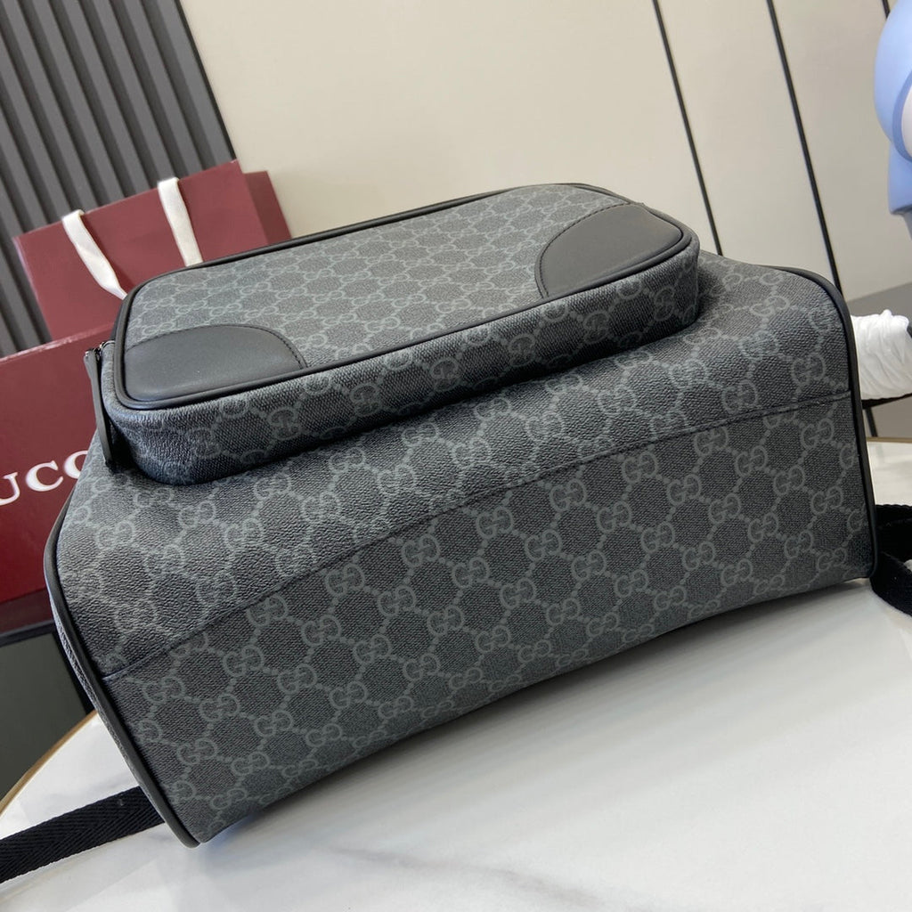 Gucci GG Emblem medium backpack ‎821159 in black fabric