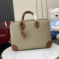 Gucci GG Emblem medium briefcase 821149  in beige fabric