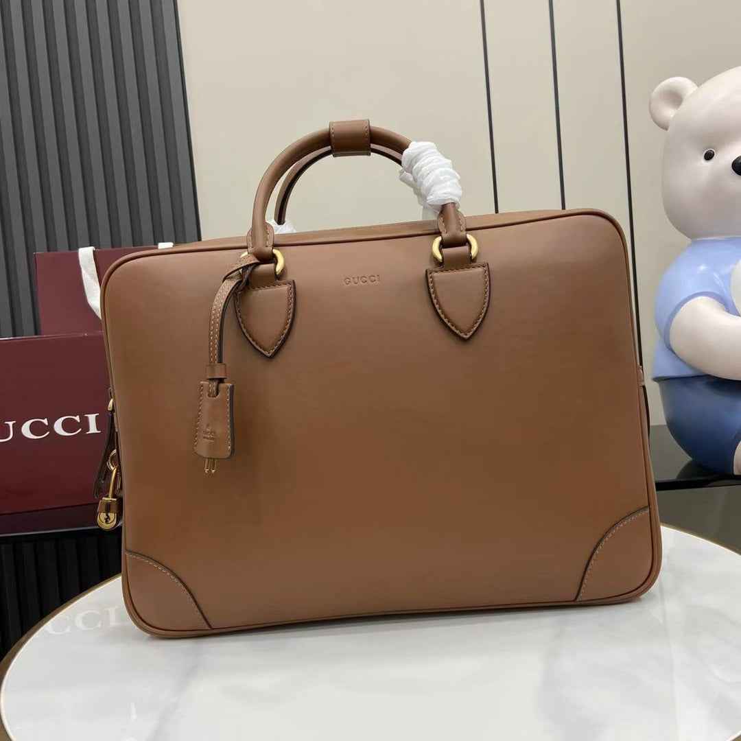 Gucci GG Emblem medium briefcase 821149  in black leather