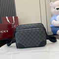 Gucci GG Emblem medium crossbody bag, 821160 in black fabric