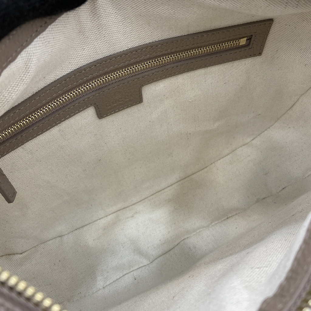 Gucci GG Emblem medium shoulder bag 820453 in taupe GG leather
