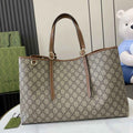 Gucci GG Emblem large tote bag 815213 in brown fabric