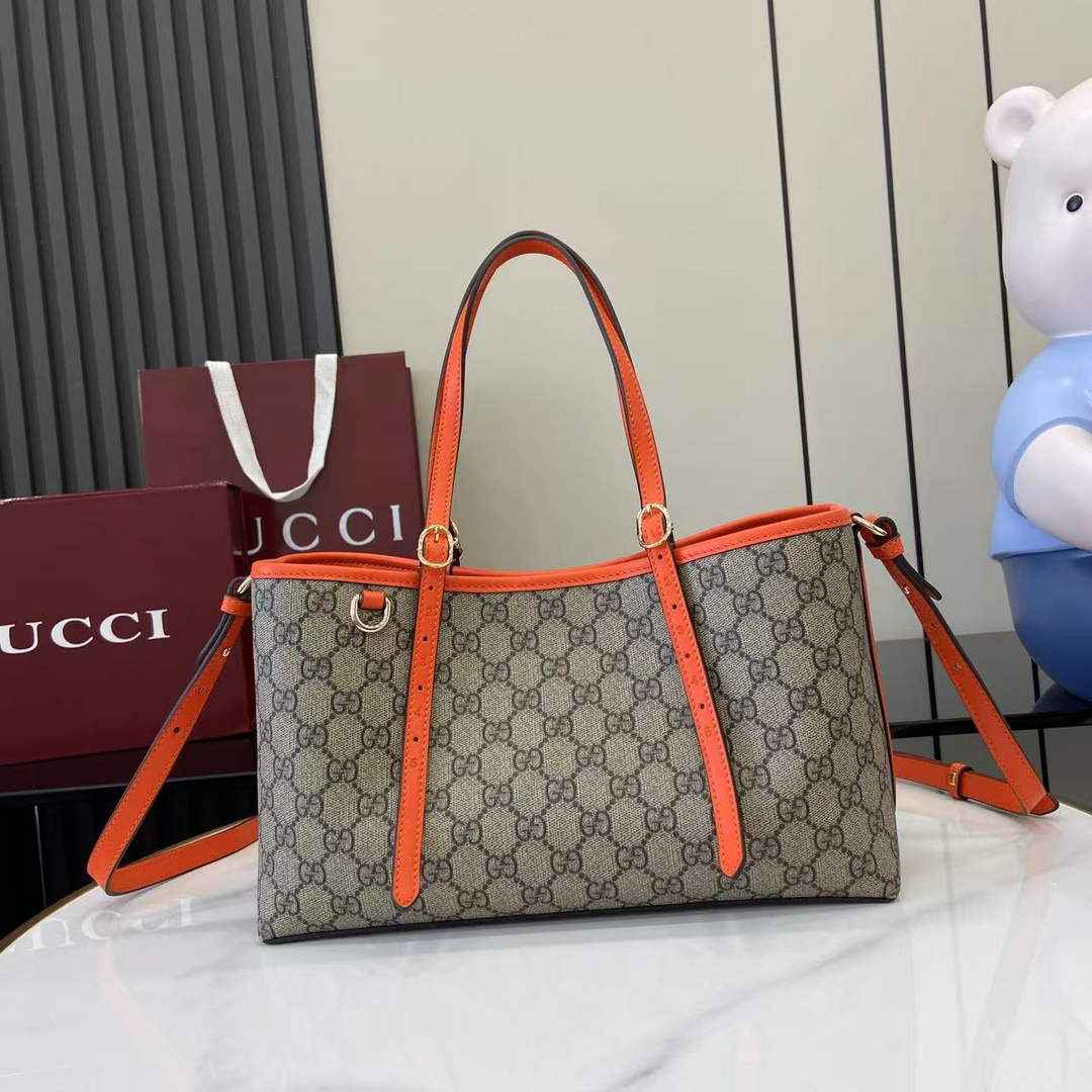 Gucci GG Emblem medium tote bag 815214 in orange fabric