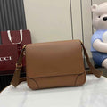 Gucci GG Emblem medium crossbody bag 821154 in brown leather