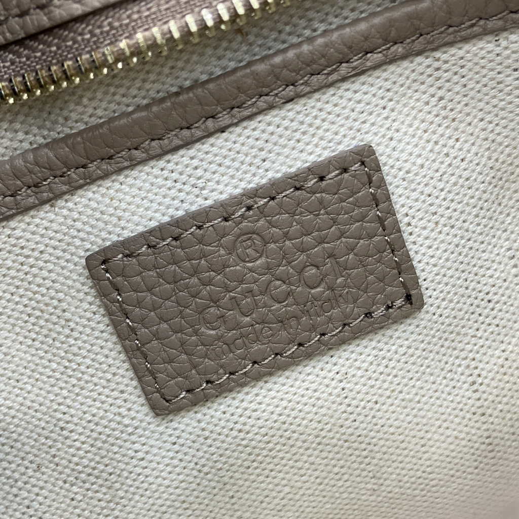 Gucci GG Emblem mini shoulder bag 815263 in taupe GG leather