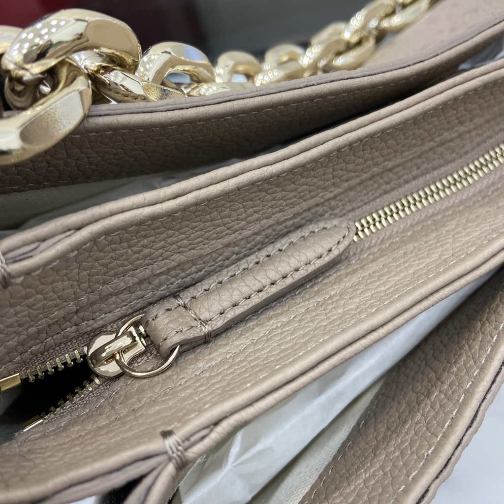 Gucci GG Emblem mini shoulder bag 815263 in taupe GG leather