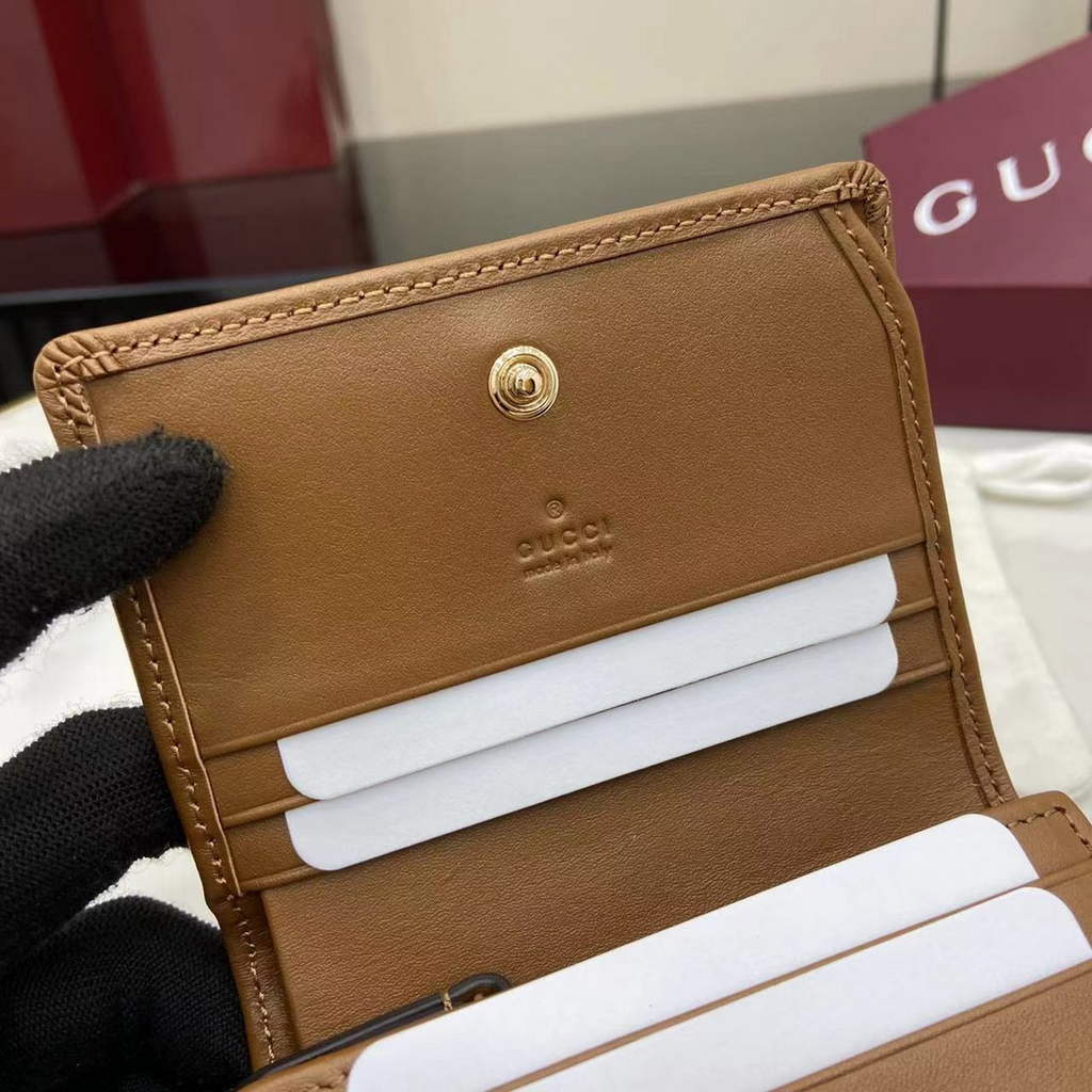 Gucci GG Emblem mini wallet, 820692 in blue and ivory GG denim