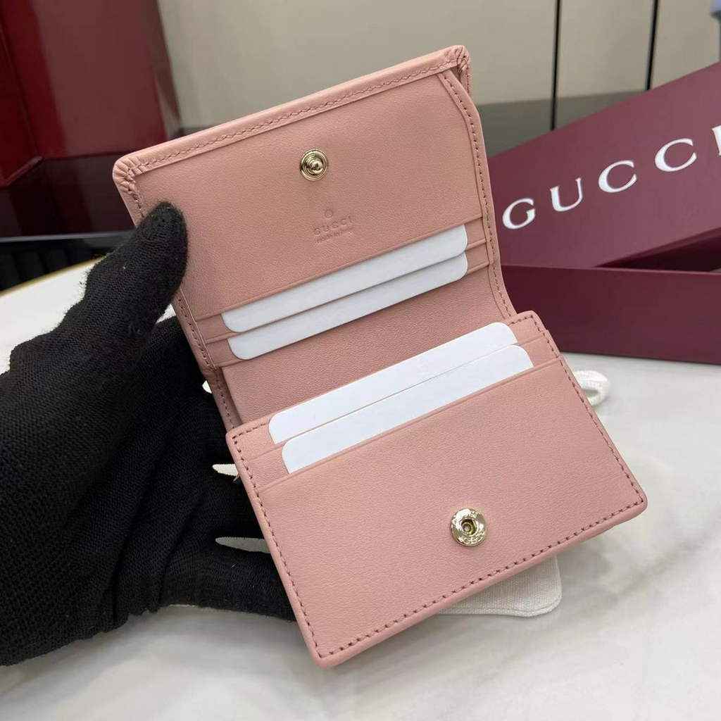 Gucci GG Emblem mini wallet, 820692 in pink leather