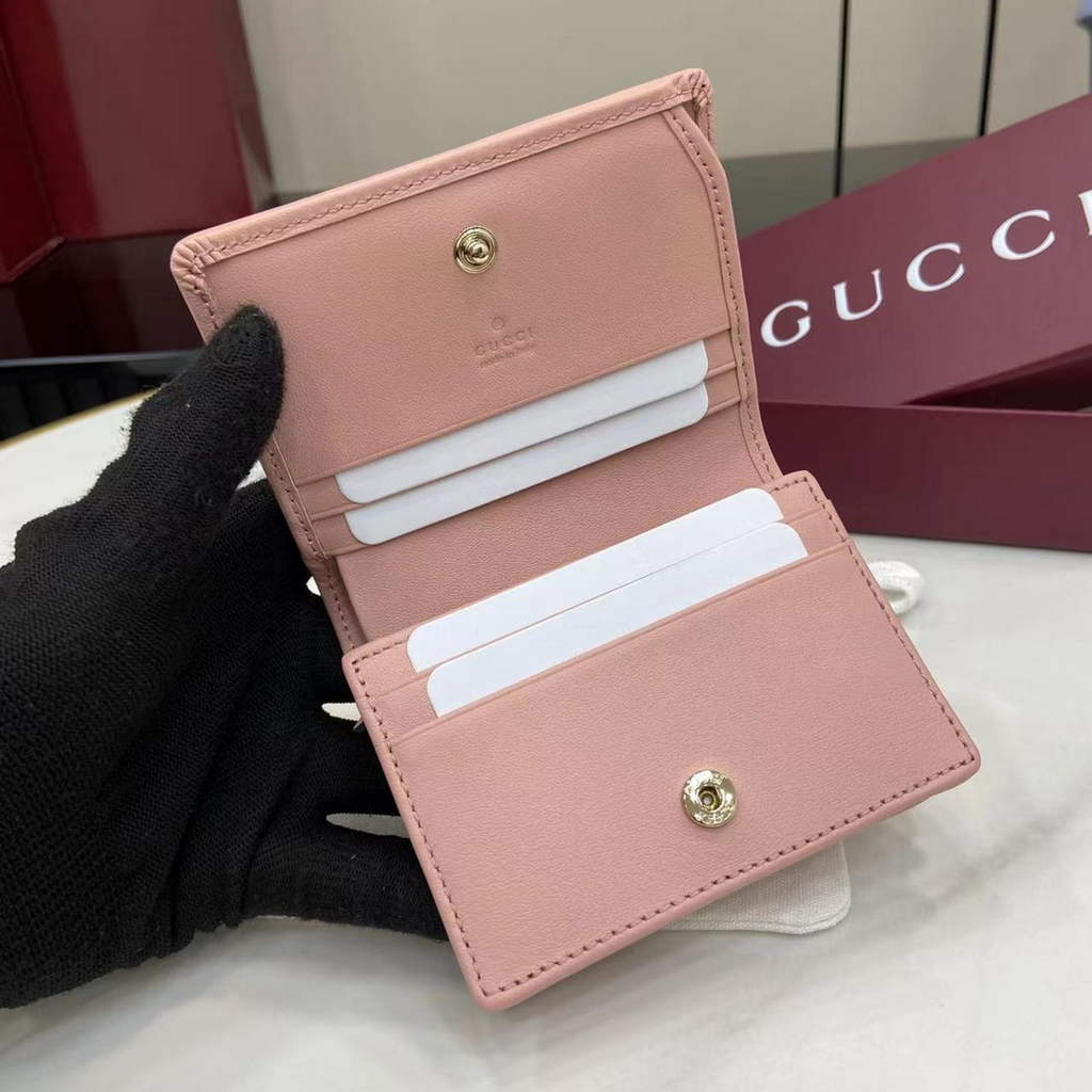 Gucci GG Emblem mini wallet, 820692 in pink leather