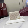 Gucci GG Emblem mini wallet, 820692 in white leather