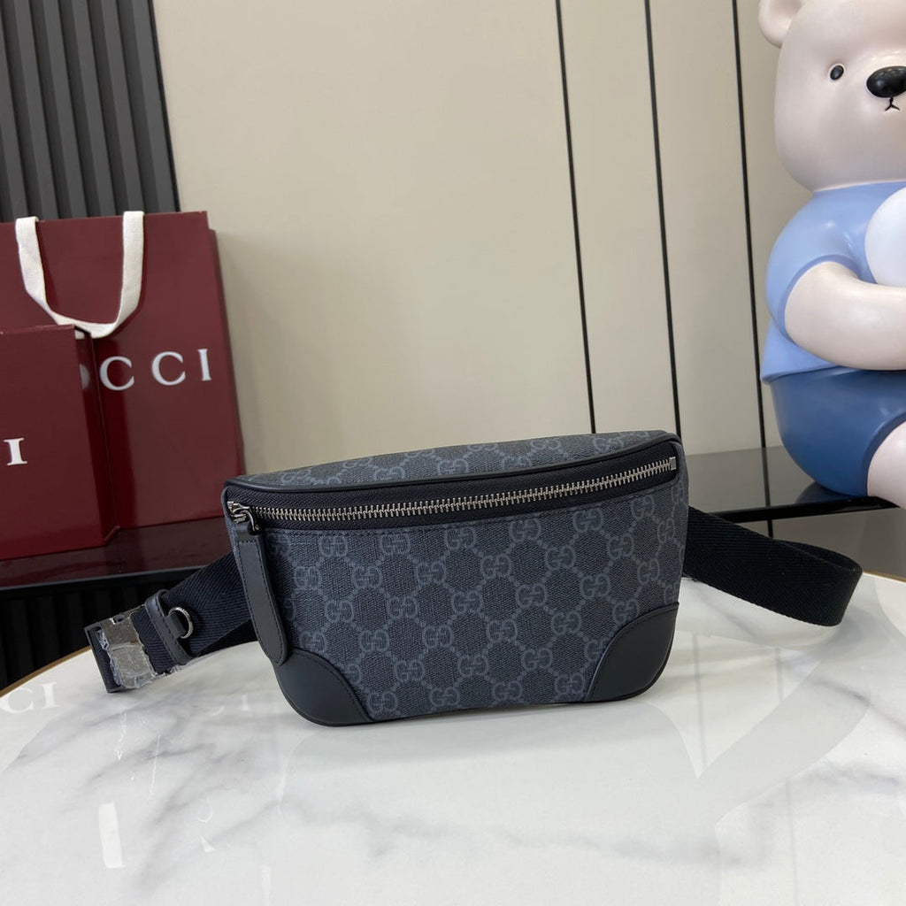 Gucci GG Emblem small belt bag, 821165 in black fabric