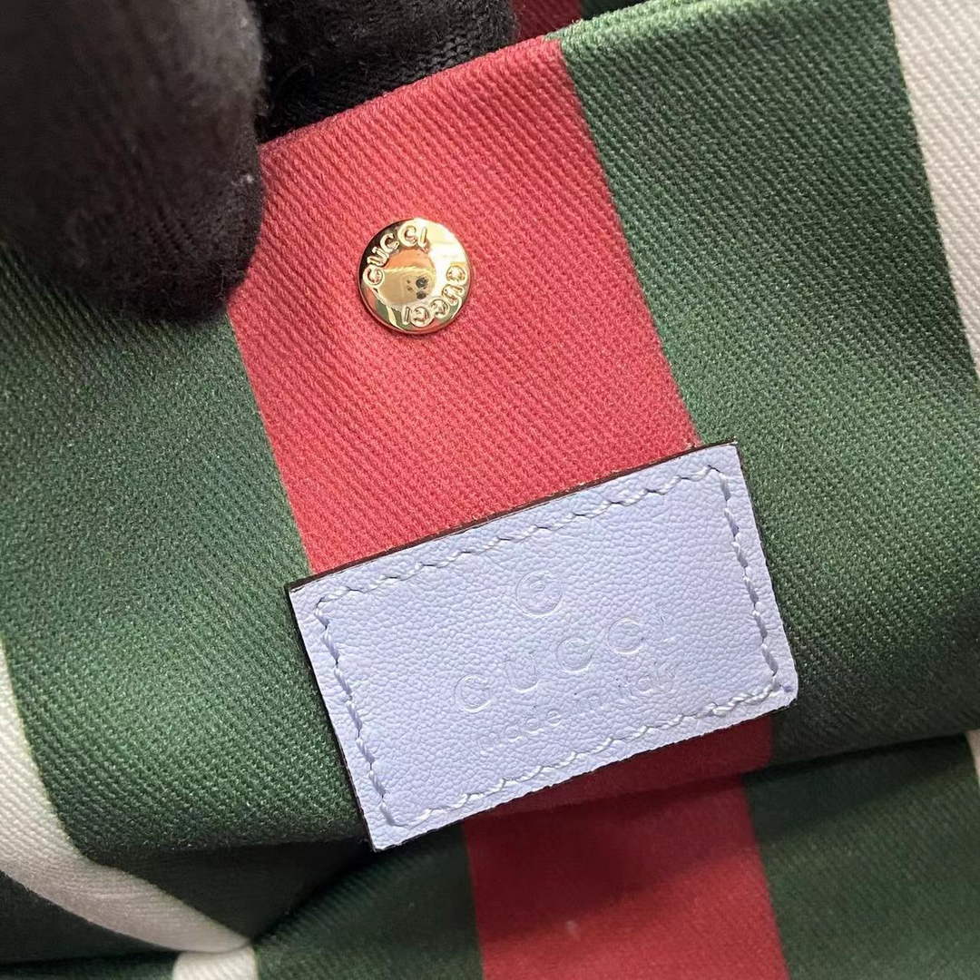 Gucci GG Emblem small bucket bag 815118 in blue fabric