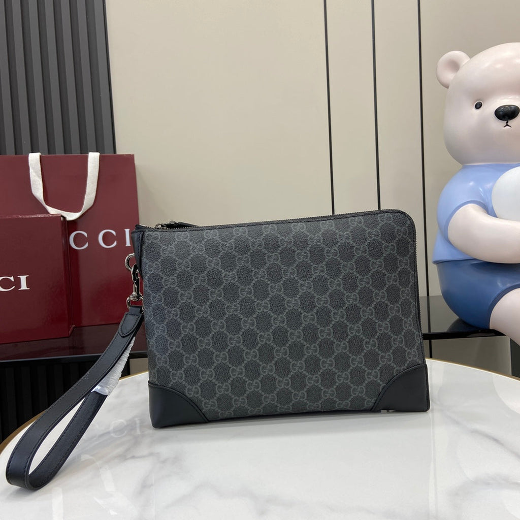 Gucci GG Emblem small business case, 821156 in black fabric