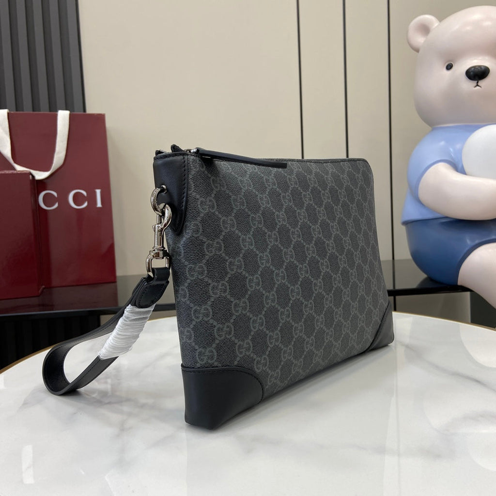 Gucci GG Emblem small business case, 821156 in black fabric
