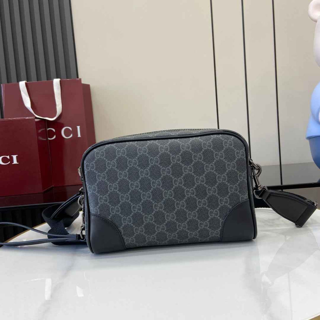 Gucci GG Emblem small crossbody bag, 821155 in black fabric