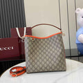 Gucci GG Emblem medium bucket bag ‎815103 in orange fabric