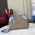 Gucci GG Emblem small shoulder bag 815218 in blue fabric